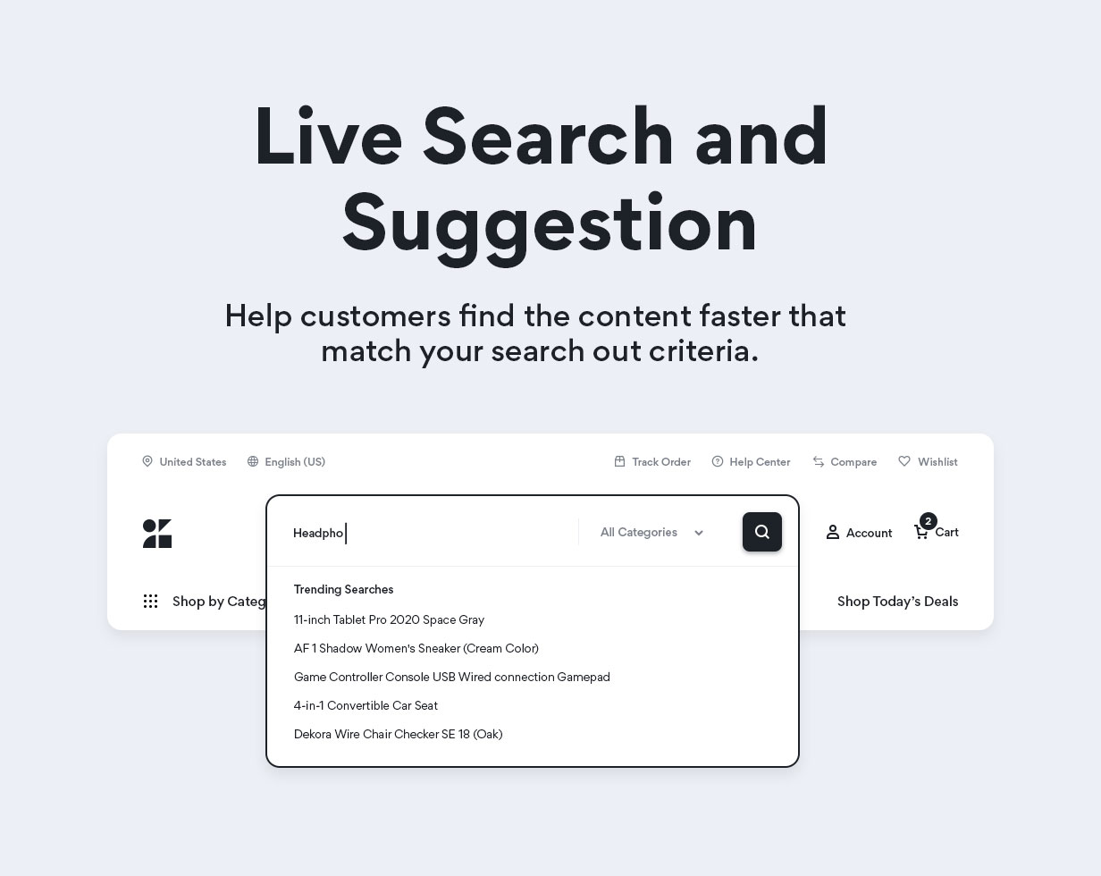 Motta WooCommerce theme - Live Search and Suggestion